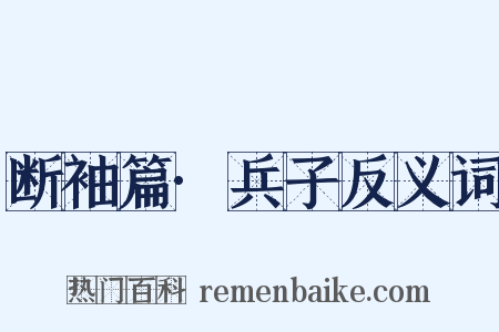 断袖篇·兵子反义词是什么意思的图片